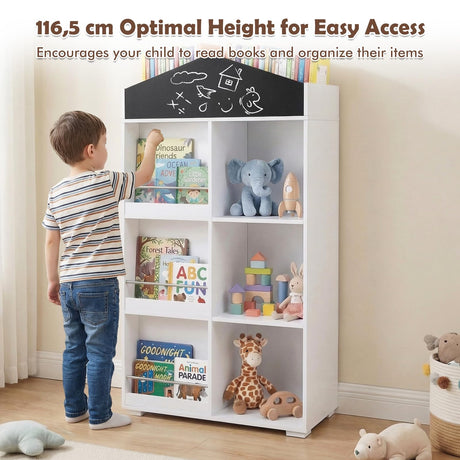 HONEY JOY House Shaped Kids Bookshelf, Toy Storage Organizer