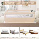 150 x 55 cm Bed Rail Guard for Toddlers, Beige - BABY JOY