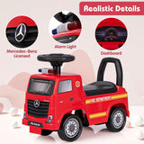 HONEY JOY Mercedes-Benz Licensed Kids' Ride On Truck, Push Fire Engine