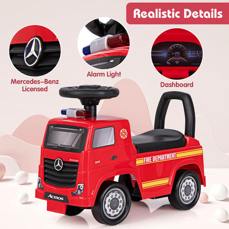 HONEY JOY Mercedes-Benz Licensed Kids' Ride On Truck, Push Fire Engine