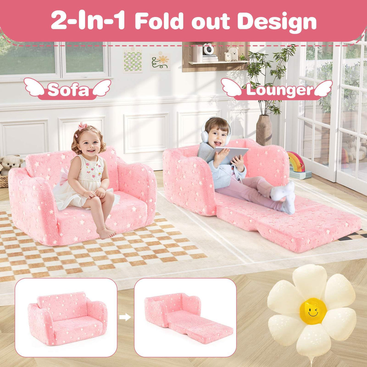 Glow in The Dark Toddler Chair with Blanket