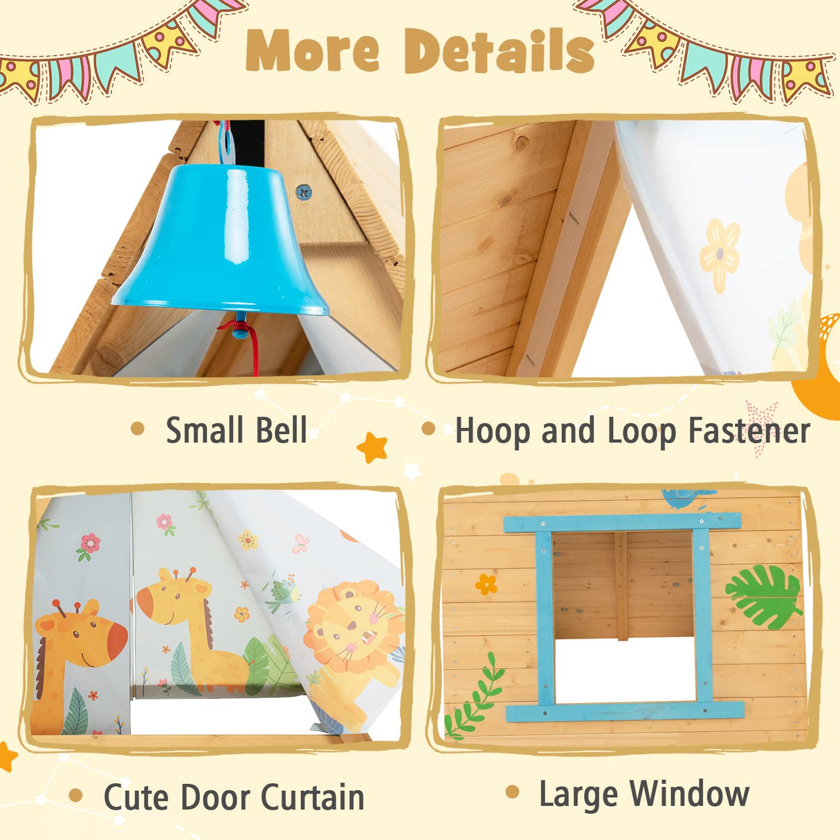 HONEY JOY Kids Triangle Climber with Tent, 2 in 1 Wooden Climbing Triangle Toys w/Climbing Wall