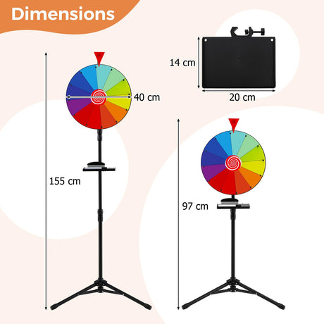 HONEY JOY 16" Height Adjustable Prize Wheel