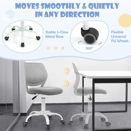 BABY JOY Height-Adjustable Ergonomic Kids Desk Chair, Kids Mesh Computer Chair