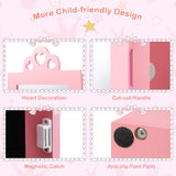 HONEY JOY Kids Jewelry Cabinet, 3-in-1 Freestanding Jewelry Armoire