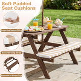 HONEY JOY Kids Picnic Table with Bench, Fir Wood Toddler Outdoor Table Set