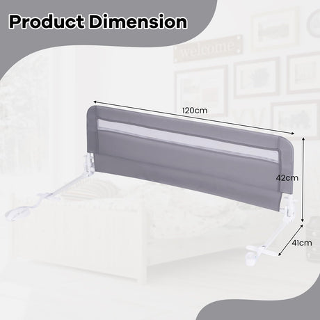 120 CM Toddler Foldable Bed Rail | Kids Safety Bedrail - BABY JOY 
