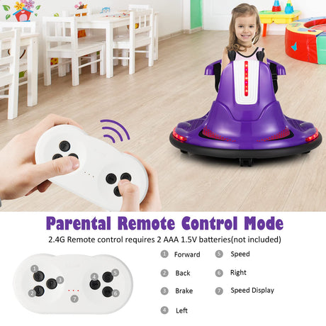 HONEY JOY Kids Ride On Bumper Car, 6V Battery Powered Electric Car