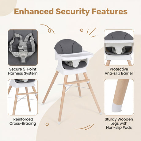 BABY JOY Convertible High Chair for Babies & Toddlers