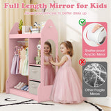 Kids Clothing Rack with Mirror and Cloth Hanger for Kids Room