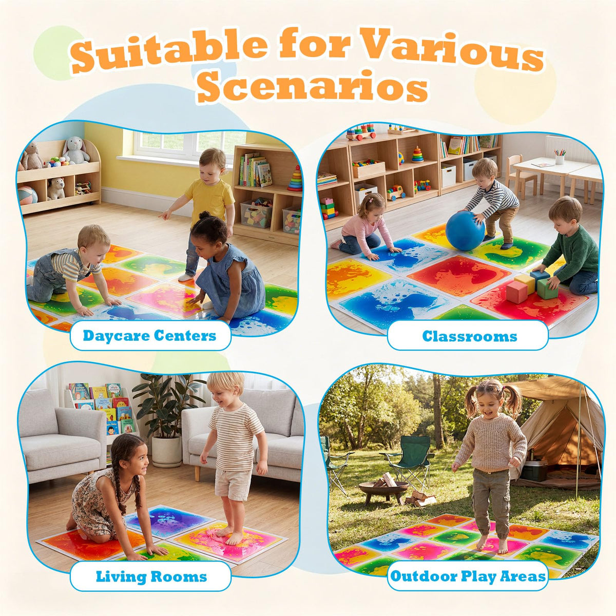HONEY JOY 4/9 Piece Toddler Sensory Floor Titles