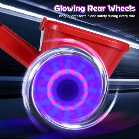 Toddler Bike with Glowing Rear Wheels and Adjustable Seat