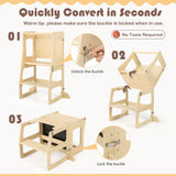 BABY JOY 3-in-1 Foldable Kitchen Standing Tower for Toddlers