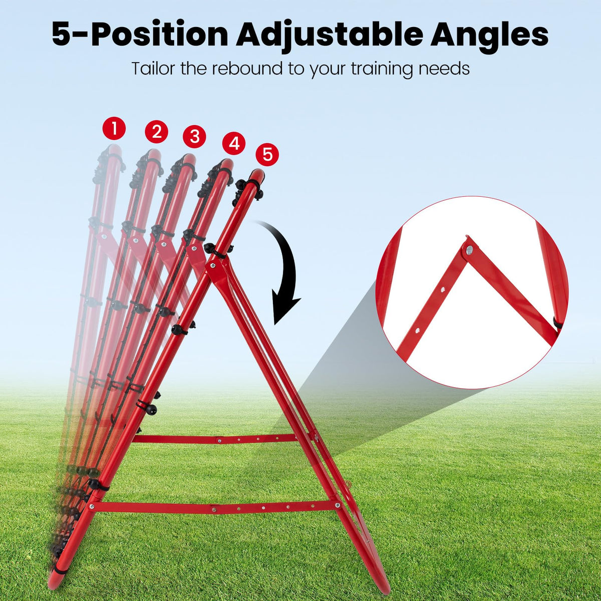 Foldable Soccer Rebounder Net with Adjustable Bounce Back