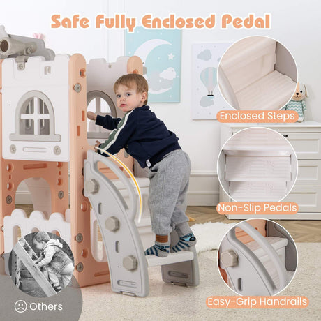 HONEY JOY All in 1 L-Shaped Slide for Toddlers Age 1-3