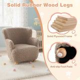 Kids Sofa, Comfy Toddler Armchair with Solid Rubber Wood Legs