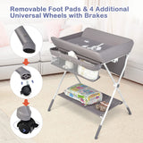 BABY JOY Baby Changing Table, Height Adjustable 4 in 1 Folding Diaper Station