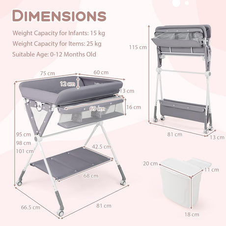 BABY JOY Foldable Baby Changing Table