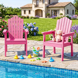 HONEY JOY Outdoor Adirondack Chair, Patio HIPS Chairs w/Wood Grain