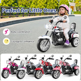 6V Kids Motorcycle 3-Wheel with Headlight and Horn White