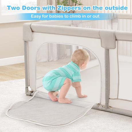 190 x 150 CM Large Baby Playpen, Extra Large Playard for Babies