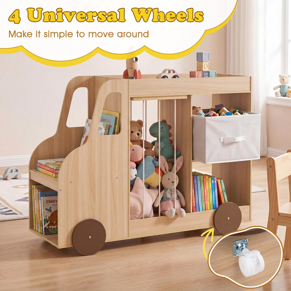 HONEY JOY Toy Storage Organizer with Stuffed Animal Storage