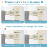 176CM Toddler Bedrail, 72.5-101.5 CM Extra Tall Bed Guardrail w/Anti-Collision Cotton