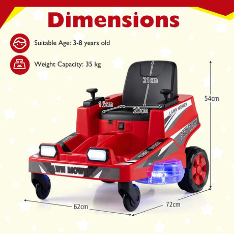12V Ride on Lawn Mower for Kids, Toddler Electric Ride on Car