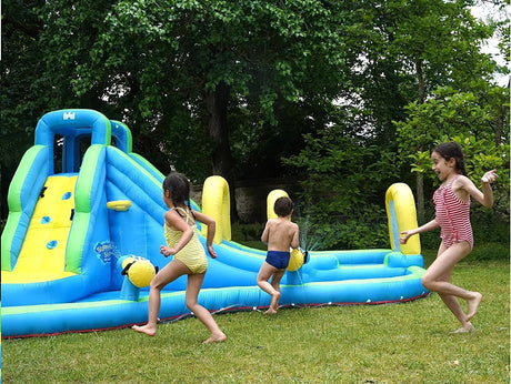 HONEY JOY Kids Inflatable Water Slide, 5 in 1 Giant Water Slide Bouncer Park