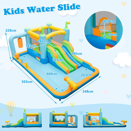 HONEY JOY Inflatable Water Slide, Kids Jumping Castle Bounce House