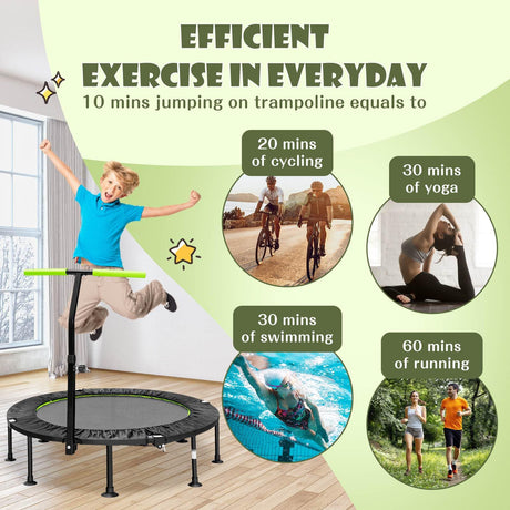 Foldable Mini Trampoline, Indoor Exercise Trampoline