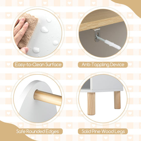 HONEY JOY Kids Dress Up Storage with Mirror and Lights