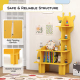 HONEY JOY Giraffe Bookcase for Kids, 4-Tier Toy Storage Organizer with Open Storage Shelves