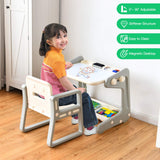 BABY JOY Kids Table & Chair, 2 in 1 Toddler Art Easel