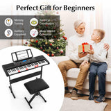 61-Key Portable Electronic Keyboard Piano with Stand and Stool
