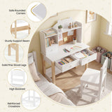 HONEY JOY Kids Desk and Chair Set, Wooden Children Study Table