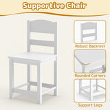 HONEY JOY Kids Desk and Chair Set w/2 Cabinets & 2 Drawers, Pegboard & Cork Bulletin Board