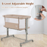 BABY JOY 3 in 1 Baby Bedside Bassinet Baby Cot with Mattress & 5 Adjustable Height