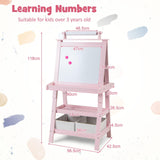 BABY JOY Kids Art Easel, 3 in 1 Double-Sided Standing Easel for Toddlers