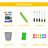 BABY JOY 3 in 1 Kids Art Easel, Double Sided Whiteboard & Chalkboard w/Book Storage Rack