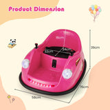 12V Electric Kids Ride on Bumper Car with Remote Control for Toddlers 2-5 Years Old