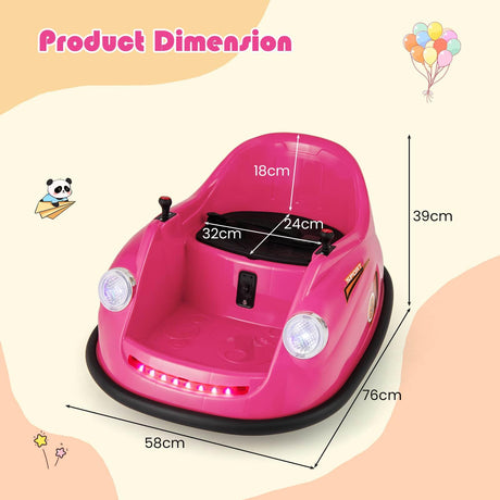 12V Electric Kids Ride on Bumper Car with Remote Control for Toddlers 2-5 Years Old