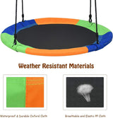 100 cm Flying Saucer Tree Swing for Kids, Play Swing with Adjustable Ropes