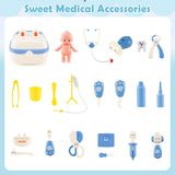 HONEY JOY Kids Play Doctor's Office w/Blackboard, Pet Scale, Faucet, Sink