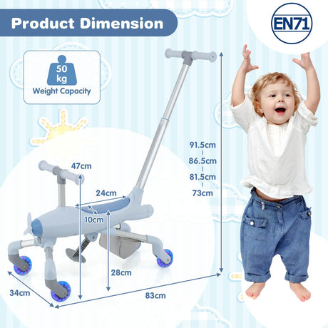 HONEY JOY 2-in-1 Kids Ride-on Push Car