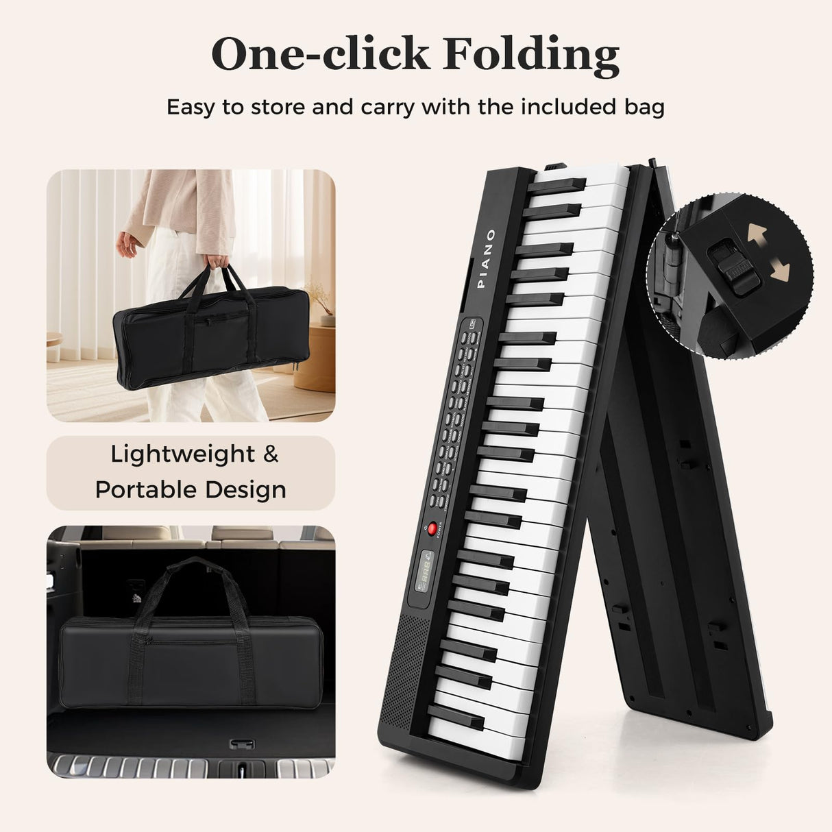 HONEY JOY 88 Keys Foldable Piano Keyboard
