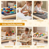 HONEY JOY Kids Sensory Table and Chair Set with Adjustable Height for 3+