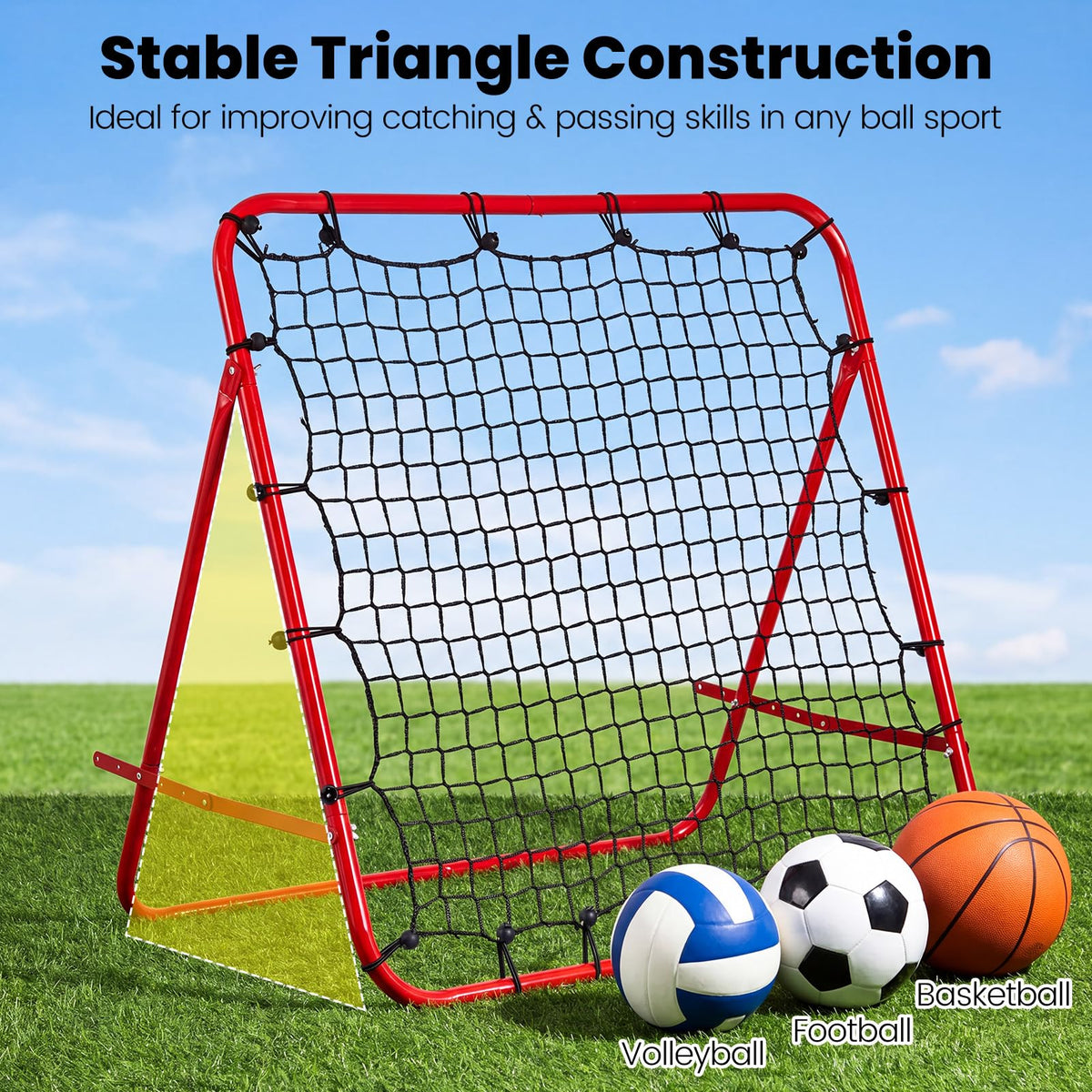 Foldable Soccer Rebounder Net with Adjustable Bounce Back