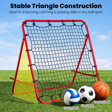 Foldable Soccer Rebounder Net with Adjustable Bounce Back