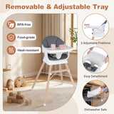 BABY JOY Convertible High Chair for Babies & Toddlers